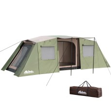 Weisshorn 10-Person Instant Up Camping Tent - UV Protected, Water-Resistant, 3 Rooms, Easy Setup, Green, 12kg