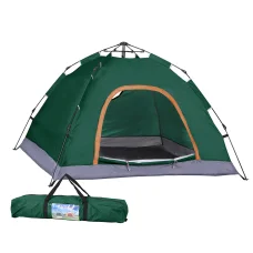 Weisshorn 2-3 Person Instant Pop Up Camping Tent - Green, Water-Resistant, UV Protection, Oxford Cloth, Easy Setup