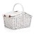 Alfresco 2 Person Picnic Basket Set, Willow & Faux Leather, 36x22x38cm, White, Insulated Blanket, Outdoor Essentials