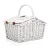 Alfresco 2 Person Picnic Basket Set, Willow & Faux Leather, 36x22x38cm, White, Insulated Blanket, Outdoor Essentials
