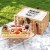 Alfresco 2 Person Willow Picnic Basket Set with Wooden Wine Table, Insulated Cooler, Blanket, Cutlery – 40x30x20cm Alfresco 2 Person Willow Picnic Basket Set with Wooden Wine Table, Insulated Cooler, Blanket, Cutlery – 40x30x20cm