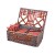 Alfresco 4 Person Picnic Basket Set, Willow & Faux Leather, 54x34x20cm, Red Blanket, Insulated Bag, Outdoor Fun