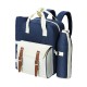 Alfresco 4-Person Picnic Backpack Set, Polyester, 44x37.3cm, Blue & Beige, Insulated Cooler, Outdoor Family Fun