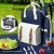 Alfresco 4-Person Picnic Backpack Set, Polyester, 44x37.3cm, Blue & Beige, Insulated Cooler, Outdoor Family Fun