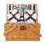 Alfresco 4-Person Picnic Basket Set, Wood & Faux Leather, Blue, 45.8cm, Insulated Bag & Blanket, Outdoor Family Fun