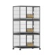 i.Pet Large Bird Cage with Perch & Wheels, Powder-Coated Iron, 60x90.5x172cm, Easy Clean Trays, Fits Budgies & More