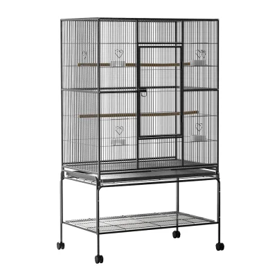 i.Pet 138cm Large Bird Cage Aviary - Durable Wrought Iron, Safe Powder Coated, Easy Clean, with Stand & Wheels
