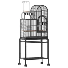 i.Pet 153cm Large Bird Cage Aviary with Ladder, Toy Hanger & Castor Wheels - Wrought Iron, Easy Clean & Access