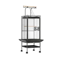 i.Pet Large Bird Cage 155cm - Wrought Iron, Non-Toxic Finish, Play Area, Secure Door, Castor Wheels, Easy Assembly