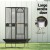i.Pet Large Corner Bird Cage - Wrought Iron, Easy Clean, Mobile Stand, Budgie/Parrot Aviary, Black, 76x76x161cm