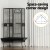 i.Pet Large Corner Bird Cage - Wrought Iron, Easy Clean, Mobile Stand, Budgie/Parrot Aviary, Black, 76x76x161cm