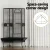 i.Pet Large Corner Bird Cage - Wrought Iron, Easy Clean, Mobile Stand, Budgie/Parrot Aviary, Black, 76x76x161cm