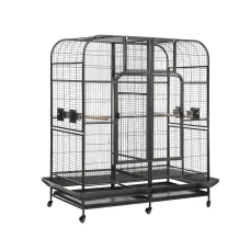 i.Pet Extra Large Bird Cage Aviary 185cm - Durable Wrought Iron, Lockable Wheels, Removable Divider, Slide-out Trays