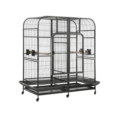i.Pet Extra Large Bird Cage Aviary 185cm - Durable Wrought Iron, Lockable Wheels, Removable Divider, Slide-out Trays