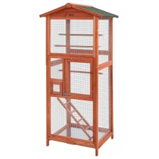 i.Pet Large Wooden Bird Cage 72x60x168cm - Weather-Resistant Aviary for Parrots & Canaries with Perches & Slide-out Tray