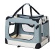 i.Pet 2XL Soft Pet Carrier Crate - 600D Oxford, Foldable, 90x61cm, Light Grey, Breathable Mesh for Dogs & Cats