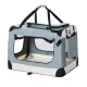i.Pet 2XL Soft Pet Carrier Crate - 600D Oxford, Foldable, 90x61cm, Light Grey, Breathable Mesh for Dogs & Cats