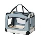 i.Pet Portable Pet Carrier Soft Crate for Dogs & Cats, 70x52cm, Durable 600D Oxford, Foldable Design, Light Grey