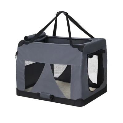 i.Pet 60x42CM Soft Crate Pet Carrier: Durable 600D Oxford, Foldable, Breathable Mesh, Portable Travel for Dogs & Cats