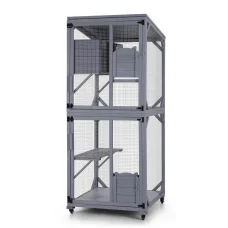 i.Pet 180cm Wooden Multi-Tier Cat House & Rabbit Hutch – Durable Fir Wood, Water-Resistant Roof, Indoor/Outdoor Use