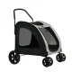 i.Pet Large Pet Stroller - Foldable Dog Pram, 360° Wheels, Steel Frame, Oxford Fabric, 50kg Capacity, Black/White