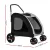 i.Pet Large Pet Stroller - Foldable Dog Pram, 360° Wheels, Steel Frame, Oxford Fabric, 50kg Capacity, Black/White
