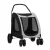 i.Pet Large Pet Stroller - Foldable Dog Pram, 360° Wheels, Steel Frame, Oxford Fabric, 50kg Capacity, Black/White