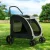 i.Pet Large Pet Stroller - Foldable Dog Pram, 360° Wheels, Steel Frame, Oxford Fabric, 50kg Capacity, Black/White