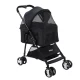 i.Pet Stroller: Foldable 4-Wheel Pet Pram, Carrier & Car Seat, Steel Frame, 600D Oxford, Black, 84x48x99