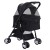 i.Pet Stroller: Foldable 4-Wheel Pet Pram, Carrier & Car Seat, Steel Frame, 600D Oxford, Black, 84x48x99