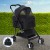 i.Pet Stroller: Foldable 4-Wheel Pet Pram, Carrier & Car Seat, Steel Frame, 600D Oxford, Black, 84x48x99