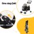 i.Pet Pet Stroller Pram: Foldable, Steel Frame, 360° Wheels, Water-Resistant Oxford Fabric, 15kg Capacity, Black/White i.Pet Pet Stroller Pram: Foldable, Steel Frame, 360° Wheels, Water-Resistant Oxford Fabric, 15kg Capacity, Black/White