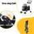 i.Pet Pet Stroller Pram: Foldable, Steel Frame, 360° Wheels, Water-Resistant Oxford Fabric, 15kg Capacity, Black/White