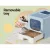 i.Pet Large Enclosed Foldable Cat Litter Box with Scoop, Double Door Design, Ventilation, 48.5x38.5x38.5cm, Blue