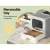 i.Pet Large Foldable Enclosed Cat Litter Box with Ventilation, Removable Tray & Scoop - Grey 48.5x38.5cm, PP Material
