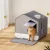 i.Pet Grey Enclosed Cat Litter Box with Scoop & Mat - Spacious, Odour-Control Design, Durable Plastic, Easy Clean