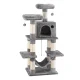 i.Pet 145cm Cat Tree Tower in Light Grey - Durable Sisal Scratching Posts, Plush Velvet, Multi-Level Condo & Play Areas