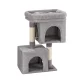 i.Pet 67cm Light Grey Cat Tree Tower with Scratching Post, Plush Velvet Cover & Natural Sisal for Ultimate Feline Fun