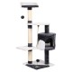 i.Pet 112cm Cat Tree Tower - Plush Velvet, Natural Sisal Posts, Multi-Level Condo with Scratching and Play Areas