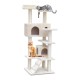 i.Pet 134cm Cat Tree Tower - Multi-Level Condo with Sisal Posts, Plush Velvet, Scratching Bed & Ladder - Beige i.Pet 134cm Cat Tree Tower - Multi-Level Condo with Sisal Posts, Plush Velvet, Scratching Bed & Ladder - Beige