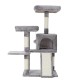 i.Pet Cassey Cat Tree 103cm - Grey Velvet Condo with Sisal Scratching Posts, Activity Ball, Ladder & Multi-Level Fun