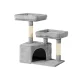i.Pet Ivy Cat Tree 69cm - Small Tower with Sisal Posts, Plush Velvet, Sturdy Wood Frame, Light Grey - Entertain & Relax