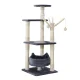 i.Pet Myra 110cm Cat Tree Tower - Fir Wood, Plush Velvet, Natural Sisal Posts, Multi-Level Condo with Toys