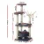 i.Pet Myra 110cm Cat Tree Tower - Fir Wood, Plush Velvet, Natural Sisal Posts, Multi-Level Condo with Toys