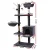 i.Pet 140cm Multi-Level Cat Tree with Sisal Poles, Plush Velvet Cover, Hammock, Bed Cube & Toys in Dark Grey