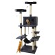i.Pet Casey Cat Tree 184cm - Multi-Level Dark Grey Tower, Plush Velvet, Sisal Scratching Posts, Hammock & Bed Cube