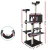 i.Pet Casey Cat Tree 184cm - Multi-Level Dark Grey Tower, Plush Velvet, Sisal Scratching Posts, Hammock & Bed Cube