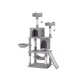 i.Pet 161cm Cat Tree Tower in Grey with Plush Velvet, Sisal Posts, Hammock, Cubicles & Stable Wooden Construction