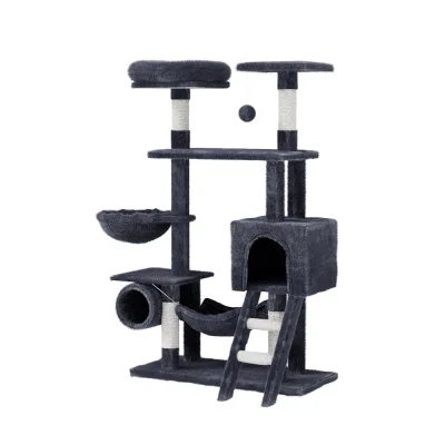 i.Pet 144cm Cat Tree Tower with Sisal Scratching Posts, Plush Velvet Cover, Multi-Level Design, Condo & Toys House