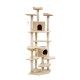 i.Pet 203cm Cat Tree Tower: Plush Velvet Condo with Hammock, Perches & Sisal Scratching Posts, Beige, 20kg Capacity